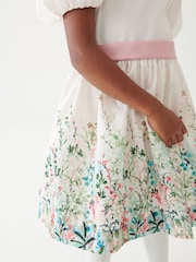 Laura Ashley Green/Ecru Girls Pointon Fields Taffeta Floral Prom Dress - Image 16 of 23