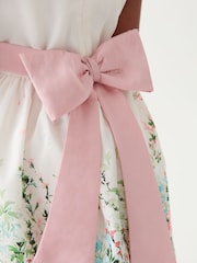 Laura Ashley Green/Ecru Girls Pointon Fields Taffeta Floral Prom Dress - Image 18 of 23
