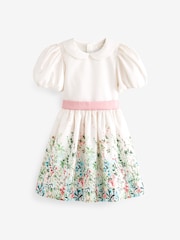 Laura Ashley Green/Ecru Girls Pointon Fields Taffeta Floral Prom Dress - Image 19 of 23