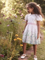 Laura Ashley Green/Ecru Girls Pointon Fields Taffeta Floral Prom Dress - Image 2 of 23