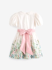 Laura Ashley Green/Ecru Girls Pointon Fields Taffeta Floral Prom Dress - Image 20 of 23