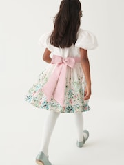 Laura Ashley Green/Ecru Girls Pointon Fields Taffeta Floral Prom Dress - Image 4 of 23