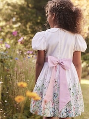 Laura Ashley Green/Ecru Girls Pointon Fields Taffeta Floral Prom Dress - Image 7 of 23