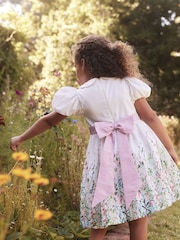 Laura Ashley Green/Ecru Girls Pointon Fields Taffeta Floral Prom Dress - Image 8 of 23