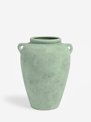 Sage Green Country Ceramic Lydford Medium Textured Flower Vase - Image 2 of 3