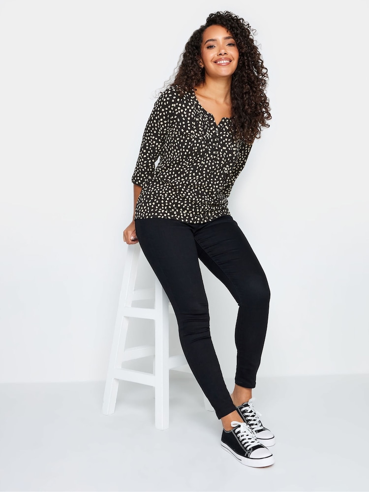 Schwarz - M&co Henley-Oberteil - Bild 2 von 4