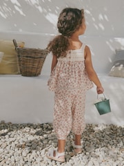 Rust Brown Floral Print Co-Ord Shirt and Trousers Set (3mths-7yrs) - Image 3 of 7