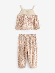 Rust Brown Floral Print Co-Ord Shirt and Trousers Set (3mths-7yrs) - Image 6 of 7