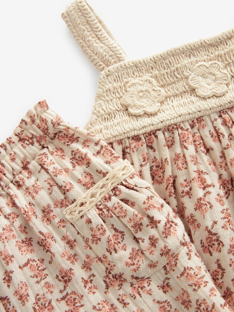 Rust Brown Floral Print Co-Ord Shirt and Trousers Set (3mths-7yrs) - Image 7 of 7
