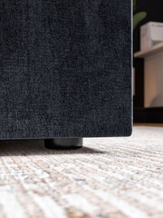 Blue Slate Plush Chenille Matson Upholstered Ottoman Storage Bed Frame - Image 3 of 8