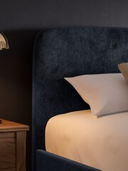 Blue Slate Plush Chenille Matson Upholstered Ottoman Storage Bed Frame - Image 4 of 8