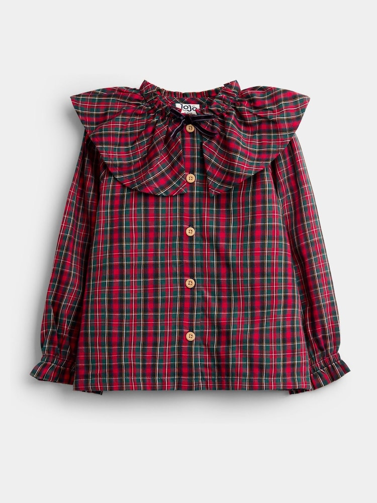 JoJo Maman Bébé Check Collared Blouse & Cord Skirt Set - Image 2 of 7