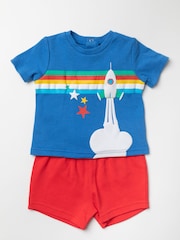 Lily & Jack Blue 100% Cotton Blend  T-Shirt and Shorts Set - Image 1 of 3