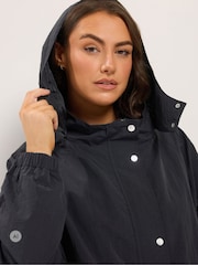 Yours Curve Black Lightweight Rain Jacket - Image 4 of 6