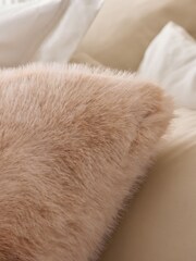 Mink Brown 59 x 59cm Loulou Faux Fur Cushion - Image 2 of 5