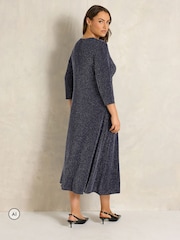 Көк - Evans Sparkle Knot Front Dress - 6суретінің 3 суреті
