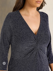 Көк - Evans Sparkle Knot Front Dress - 6суретінің 4 суреті