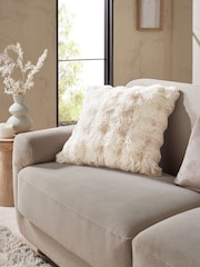 Oyster 50 x 50cm Aspen Faux Fur Cushion - Image 1 of 5