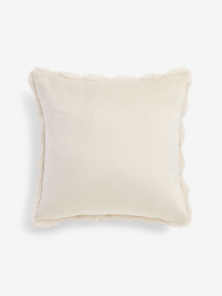 Oyster 50 x 50cm Aspen Faux Fur Cushion - Image 4 of 5