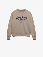 SUPERDRY Cream Beach Club Loose Crew Sweatshirt - Image 6 of 7