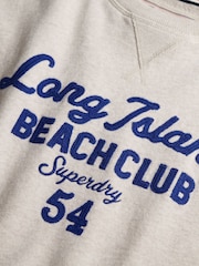 SUPERDRY Cream Beach Club Loose Crew Sweatshirt - Image 7 of 7
