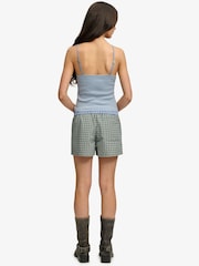 Superdry Green Mini Check Cotton Shorts - Image 5 of 7