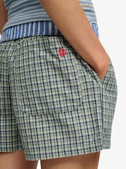 Superdry Green Mini Check Cotton Shorts - Image 6 of 7
