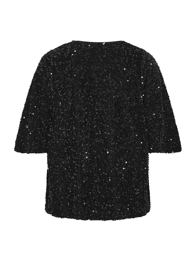 Evans Velvet Sequin Embellished Kimono - Bilde 6 av 6