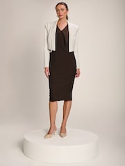 Jolie Moi Brown Statement Collar Hourglass Midi Dress - Image 6 of 6