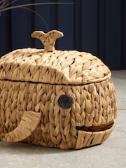 Natural Wicker Whale Toilet Roll Holder Stand and Store - Image 3 of 5