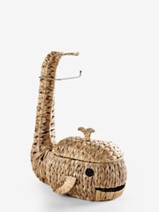 Natural Wicker Whale Toilet Roll Holder Stand and Store - Image 5 of 5