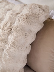 Oyster 59 x 59cm Aspen Faux Fur Cushion - Image 2 of 4