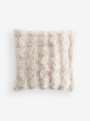 Oyster 59 x 59cm Aspen Faux Fur Cushion - Image 3 of 4