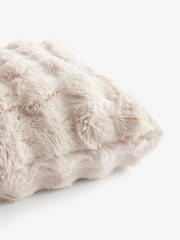 Oyster 59 x 59cm Aspen Faux Fur Cushion - Image 4 of 4