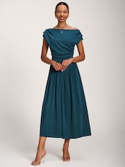 Jolie Moi Dark Teal Cowl Neckline Midaxi Dress - Image 2 of 4