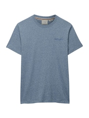 Superdry Blue Essential Company Logo Embroidered T-Shirt - Image 7 of 8