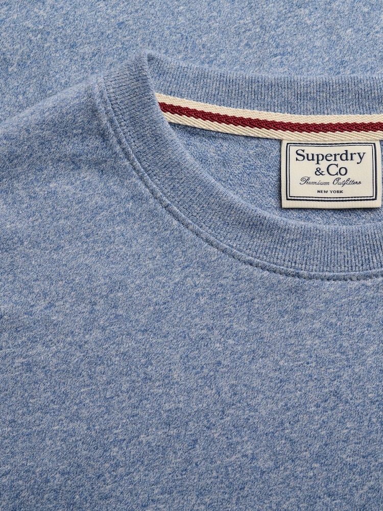 Superdry Blue Essential Company Logo Embroidered T-Shirt - Image 8 of 8 Superdry Blue Essential Company Logo Embroidered T-Shirt - Image 8 of 8