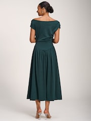 Jolie Moi Dark Green Cowl Neckline Midaxi Dress - Image 2 of 5