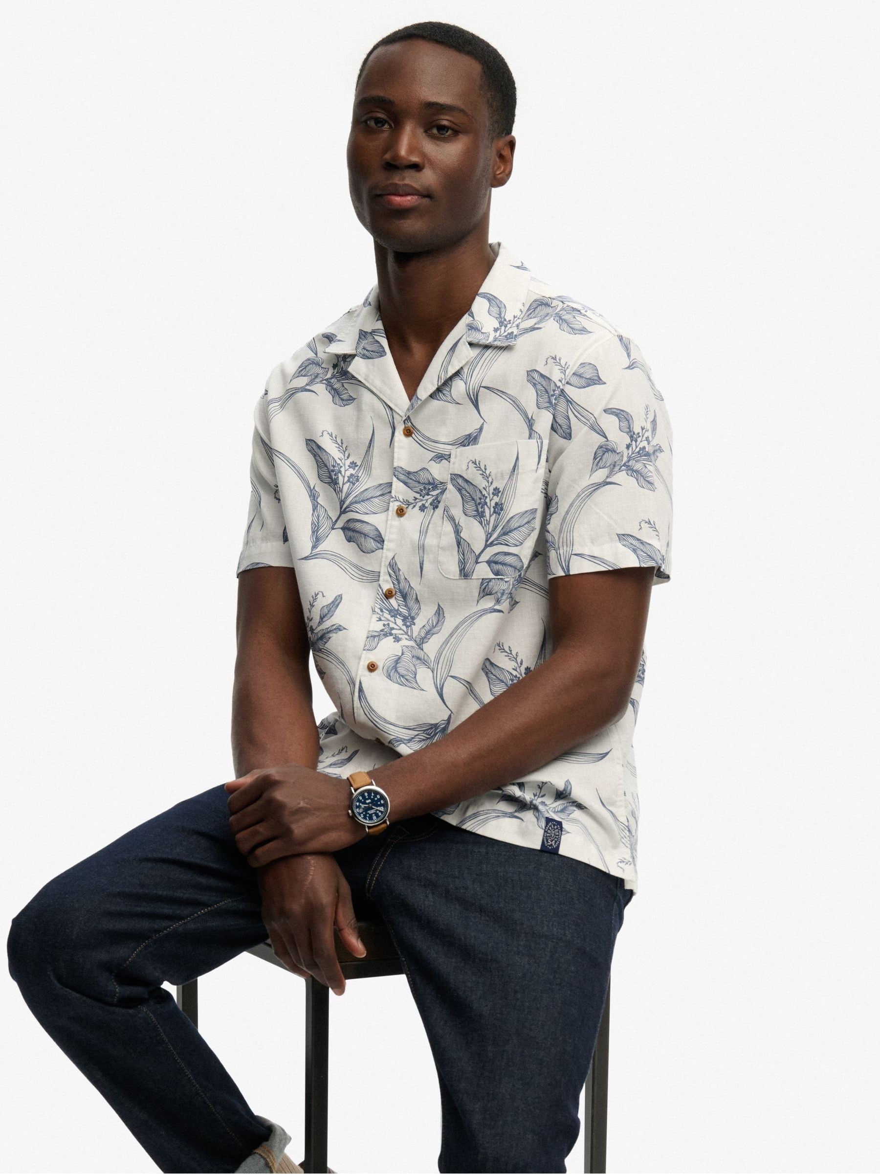 Superdry Bleu Vintage Shirt Loom Cabana - Image 2
