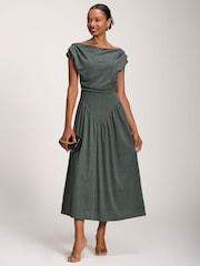 Jolie Moi Green Cowl Neckline Midaxi Dress - Image 1 of 6