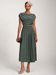 Jolie Moi Green Cowl Neckline Midaxi Dress - Image 5 of 6