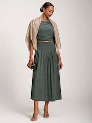 Jolie Moi Green Cowl Neckline Midaxi Dress - Image 6 of 6