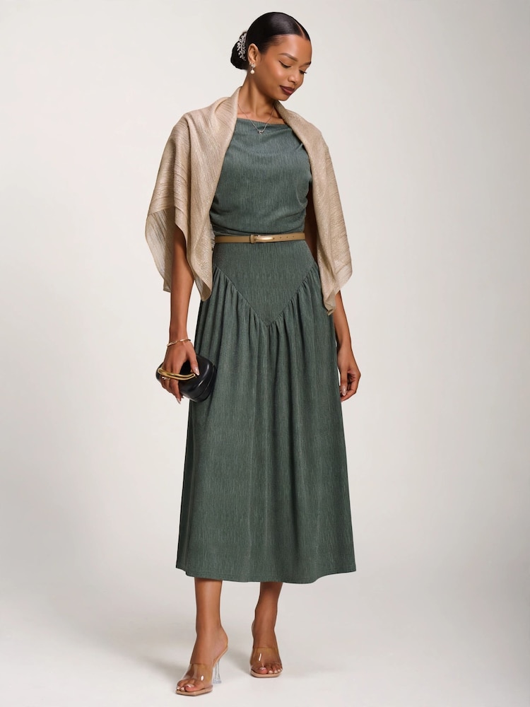 Jolie Moi Green Cowl Neckline Midaxi Dress - Image 6 of 6 Jolie Moi Green Cowl Neckline Midaxi Dress - Image 6 of 6