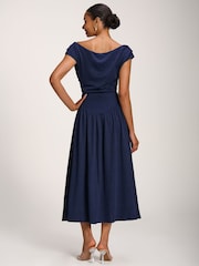 Jolie Moi Navy Blue Cowl Neckline Midaxi Dress - Image 2 of 6