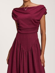 Jolie Moi Red Cowl Neckline Midaxi Dress - Image 3 of 6