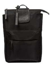 Pure Luxuries London Black 'Fabienne' Canvas & Leather Backpack - Image 3 of 6