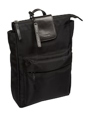Pure Luxuries London Black 'Fabienne' Canvas & Leather Backpack - Image 6 of 6