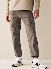 Mushroom Brown Regular Tapered Stretch Utility Cargo Trousers - Image 1 of 10