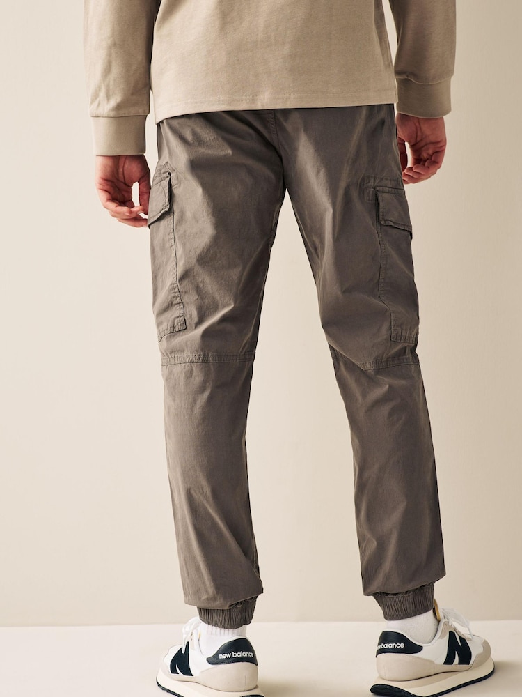 Mushroom Brown Regular Tapered Stretch Utility Cargo Trousers - Image 3 of 10