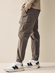 Mushroom Brown Regular Tapered Stretch Utility Cargo Trousers - Image 4 of 10